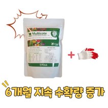 멀티코트 1kg + 작업장갑 1SET 6개월 완효성 지속성 비료 고추 정식 파구 처리 바사 코트 화분 화초 식물 영양제 다육 관엽 장미 감귤 딸기 과일나무 과수