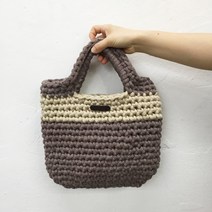 [니터스] (패키지)누볼라 3색 토드백(누볼라6볼+도안) 뜨개질 DIY 패키지, 베이지+브라운, 1set