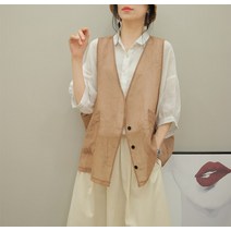 [인성] 여름 루즈핏 슬림 베스트 민소매 베스트 에어컨 셔츠 빅포켓 베스트