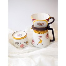 프레스코 도자기 드리퍼 세트(주전자+드리퍼+뚜껑머그) [핸드페인팅 도자기], 주전자+드리퍼