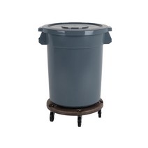 매트그레이 대형 원형통 플라스틱 음식물 쓰레기통 60L 업소용 수거통 잔반통 파란통, 뚜껑포함, 돌리X, 1개, 그레이