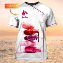 마라톤 싱글렛 매니큐어리스트 유니폼 3D 프린팅 티셔츠 남성용 패션 커스텀 이름 캐주얼 셔츠 여름, 4XL, 금