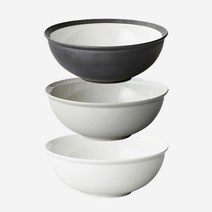 킨토 림 볼 180mm 공기 대접 도자기그릇 3색상, 화이트