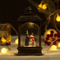 FANSYLI LED 렌턴 무드등 크리스마스 오르골 스노우볼 워터볼 빈티지 장식 선물 13.5*7cm, 눈사람