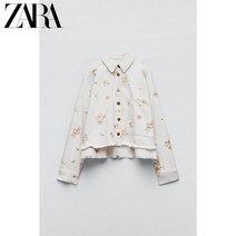 자라 ZARA 여름 신작 여성용 컬러 대비 자수 셔츠 재킷 4877257 712