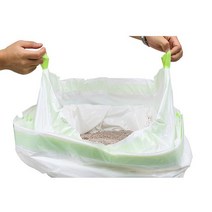 애완동물 고양이 쓰레기 가방 고양이 쓰레기 상자 매트 듀티 드로스트링 고양이 쓰레기 팬 가방 고양이, 01 WHITE_01 L