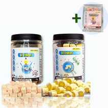 [2+1]강아지간식 샘플증정 닭가슴살큐브70g 닭가슴살안에노른자 70g 오리큐브 증정 열빙어트릿, 오리 70g 2개