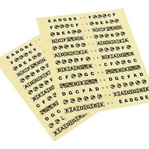 통 일렉 기타 코드 스티커 배우기 초보 가이드 블랙