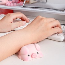 말랑 애니멀즈 마우스 키보드 손목받침대 컴퓨터 손목보호대 손목쿠션, 돼랑이