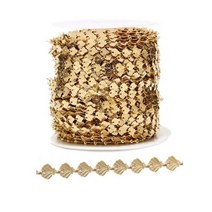 1M 스테인레스 스틸 6mm 쉘 케이블 체인 해양 카메오 골드 Diy 구두 목걸이 팔찌 쥬얼리 만들기 용품, 01 Gold