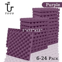 2GIDA 스튜디오방음제 TOUO 어쿠스틱 폼 내화 방음 스폰지 계란 상자 스튜디오 가정용 흡음 6 개 12 24 개, 21.Purple - Medium Density-24