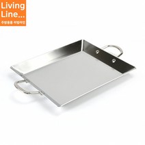 Kitchen 인덕션 겸용 스텐 3중 사각 볶음팬 떡볶이판 토스트 철판 호떡팬 닭갈비 낙지 캠핑팬, ♡스텐삼중 사각볶음팬-소소♡, [ 1개 ]