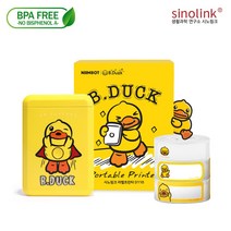 시노링크 휴대용 무선 라벨프린터 B.DUCK 한정판, 시노링크 라벨프린터 D110B