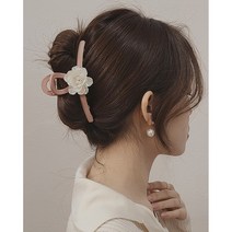 초콜리트쥬얼리 메랑 비즈 자개 플라워 반투명 무광 빅사이즈 올림머리 헤어 집게핀 10컬러