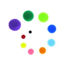 뿅뿅이 벌크 단색 5cm(약200개) 솜방울 칼라솜 폼폼이 뽕뽕이 뽀송이 칼라솜방울 털방울, 흰색