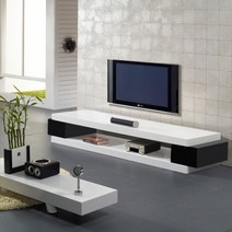 예작 모던 하이그로시 도장 확장형 1800 높은 거실장 RC14, 블랙