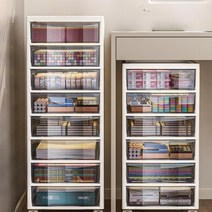 이동식 서랍장 사무실 학원 지류함 틈새 수납장, 화이드 대형 4단