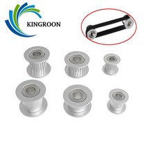 Kingroon-5pcs gt2 타이밍 풀리 2gt 16 20 톱니 휠 보어 3mm 5mm 알루미늄 기어 너비 6mm 10mm 3d 프린터 부품, 20t w6 b4 with t, 실버 gt2 아이들러