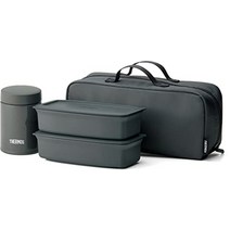 (일본직배송) 써모스 보온도시락 스프런치세트 JEA-1000, 스프용기 200ml 반찬용기  400ml×2개개, 다크그레이