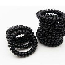 전화기선머리끈 자국안남는 묶는 검은색헤어링 1P