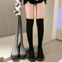 슬림 니삭스 부츠 싸이하이 일체형 통굽 미들