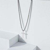 N001 써지컬 스틸 목걸이 - 십자가