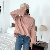 나팔소매 골지폴라니트티 1110205TOP amp TEE 폴라 반폴라니트 먹색 ChineseInk 그레이 Gray 카키 Khak