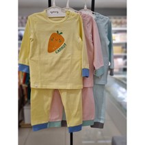 아가방 [동아쇼핑점]봄신생아 30 이월할인상품/ 여자남자아기 공용 # 사계절 무형광 실내복 긴팔내의# 백일 돌선물추천# 상하복느낌 / 상큼한과일 야채 솔레내의