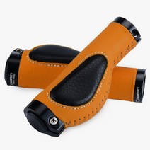 자전거 핸들 그립 핸들 바 알루미늄 합금 잠금 링 가죽 산악 고기 공 충격 흡수기, 06 Orange black