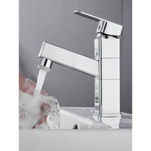 콜러수전 Kohler 검은 색 가정용 냉온수 개폐식 풀 아웃 카운터 높이 조절 샴푸 위 회전 가능 주방 욕실 수도꼭지, 실버 이중 콘센트 및 높이