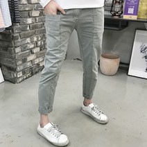용된다 남자 빅사이즈 절개 앞카고 밴딩 스판 면바지