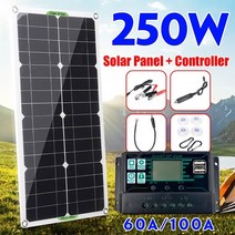 250w 태양 전지판 240W 시스템 키트 태양 광 단결정 셀 오프 그리드 12v 24V ~ 110v 220v 모듈 20A 컨트롤러 배터리 충전기 용 1000w 인버터 홈 캐빈, 1개, 240w solar panel, CHINA