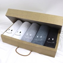 코튼알리오 40수코마사 스마일 수건선물세트5P, 5p, 딥그레이