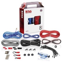 BOSS Audio Systems KIT2 8 게이지 앰프 설치 배선 키트 자동차 키트는 라디오 서브우퍼 스피커에 연결하고 전원을 하는 데 도움이 됩니다, 단일옵션
