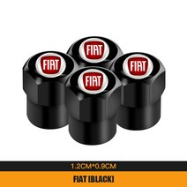 밸브 4PCS 금속 합금 자동차 휠 타이어 밸브 스템 캡 피아트 500 그랑 데 Punto Tipo Stilo 우노 아스트라, 05 B Black
