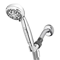 Waterpik 고압 핸드 헬드 샤워 헤드 호스 포함 파워 스프레이 6가지 모드 크롬 VPT-643E 워터픽