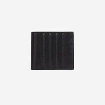 톰브라운 페블 그레인 레더 디보스 사선 빌 폴드 지갑 블랙 Thom Browne Pebble Grain Leather Debossed 4Bar Bill Fold Wallet Bla