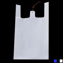 두꺼운 손잡이 고급 비닐 봉지 쓰레기 분리수거 봉투 정육점 마트 가정용 재활용, 백색, E (70장)