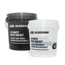 [글로스브로] 슈프림 투명버킷18L(블랙 화이트) 레드그립, 블랙