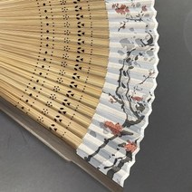 기타 바보사랑[다주소]매화 대나무 사군자 접이식 나무 휴대용 부채 2Colors, 2대나무