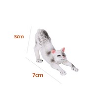 미니어처 고양이 인형 집 장식 애완 동물 모델 시뮬레이션 플라스틱 네코 입상 요정 분재 어린이 선물 1, 06 white cat