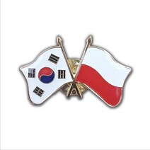 세계각국의 휘날리는 국기교차뺏지(한국-폴란드)