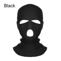육군 전술 마스크 3 구멍 전체 얼굴 스키 겨울 모자 Balaclava 후드 오토바이 헬멧, 02 Black