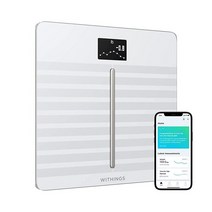 [미국] Withings Body+ - 디지털 Wi-Fi 스마트 체중계 자동 스마트폰 앱 동기화 체지방 BMI 전신 체성분 측정 수분 비율 근육 및 뼈 질량 측정 기능 임신 추적기, Body White