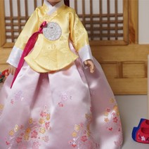 인형 한복 당의 꽃단치마 1벌 파올라레이나 베이비돌 도리스돌 구체관절인형 완제품