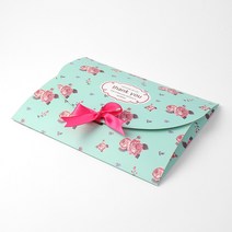 로즈앤 봉투형 리본 선물 상자 10p(민트) 스카프 포장 박스 손수건 납작 케이스 오목 반달 기념일 화이트데