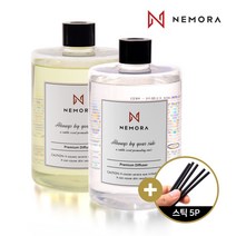 네모라 디퓨저 500ml 4개+섬유스틱 10P 디퓨저 세트 방향제 디퓨저5종 세트, 클린코튼500ml4개+섬유스틱10P