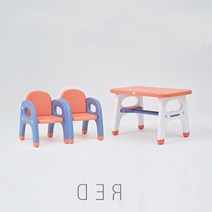 3살 유아 놀이학습 테이블의자세트 레드 크리스마스선물 유치부책상 책상