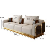 모던 럭셔리 가죽 나무 소파 세트 패션 2/3/4 좌석 거실용 맞춤형 색상 수용, 05 4 seat