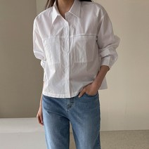 어반프랑 여성용 조이 크롭 루즈핏 바스락 워싱 셔츠 남방